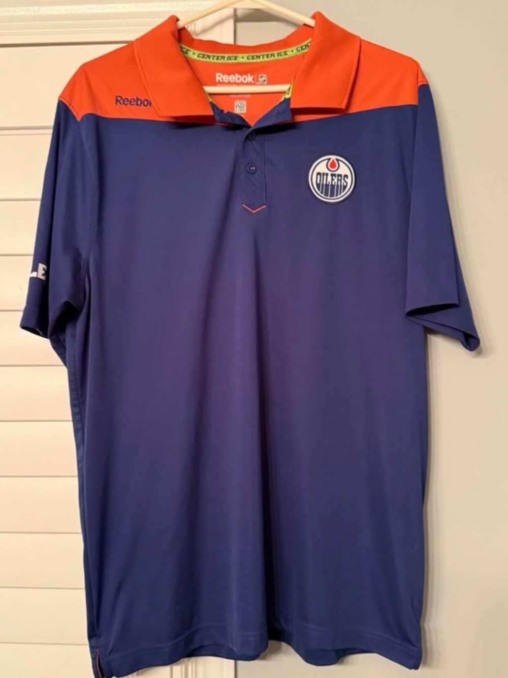 Edmonton Oilers Reebok Center Ice
Speedwick Golf Polo Shirt- Large